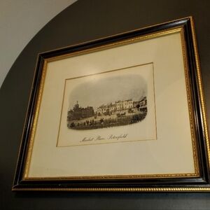 Market place, Petersfield/hand coloured lithograph/custom framed/1850s H. Bond